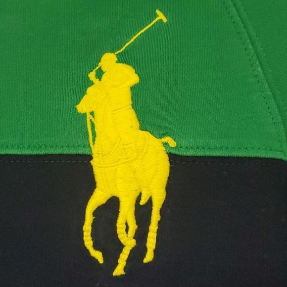 Polo Ralph Lauren long sleeve rugby shirt 8 / small green navy - Picture 2 of 5